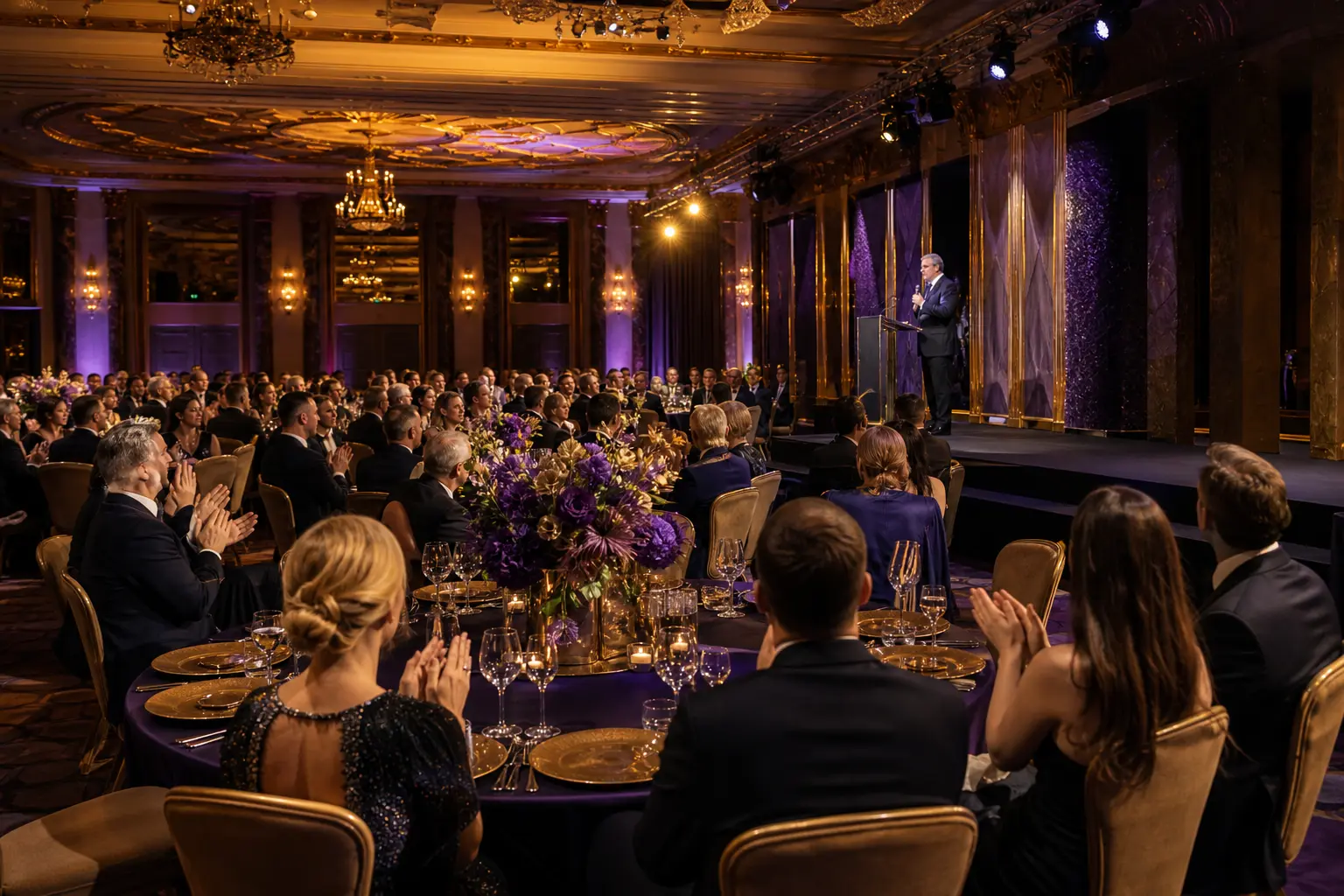 Elegancka gala firmowa w Warszawie podczas części oficjalnej